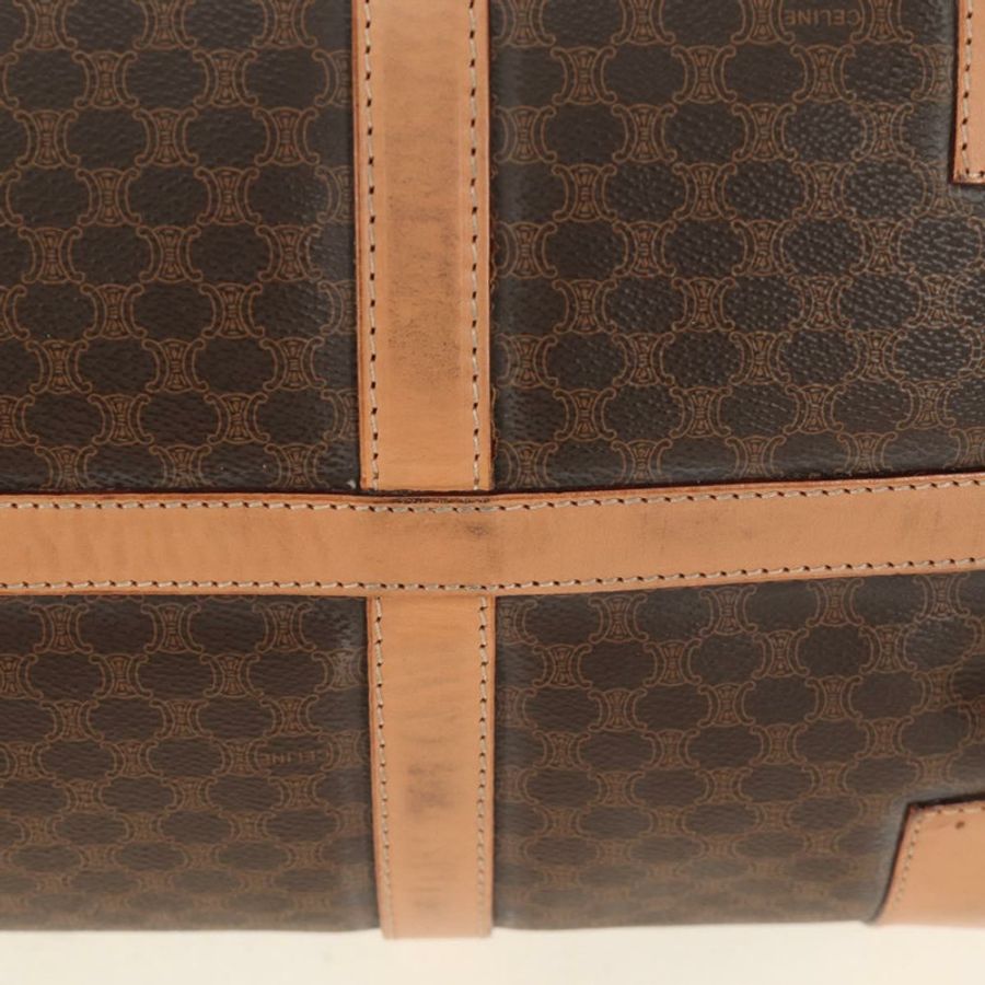【日本直送】CELINE Macadam帆布波士頓包 PVC皮革 棕色 金色 正品 183666V-13