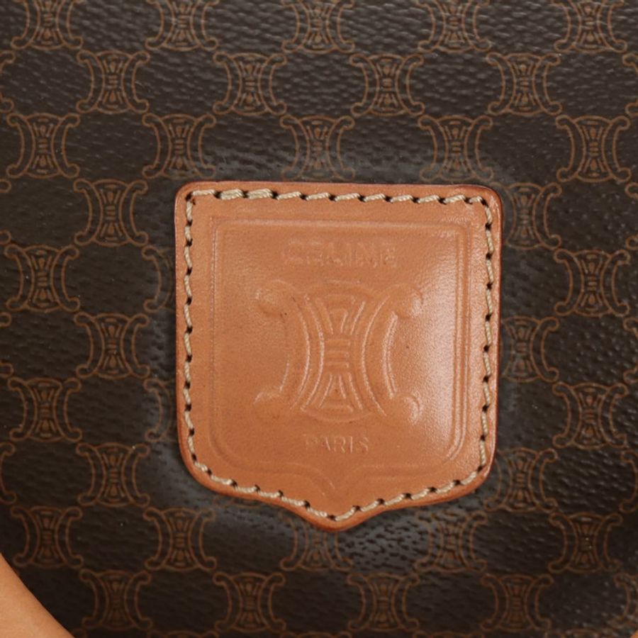 【日本直送】CELINE Macadam帆布波士頓包 PVC皮革 棕色 金色 正品 183666V-21