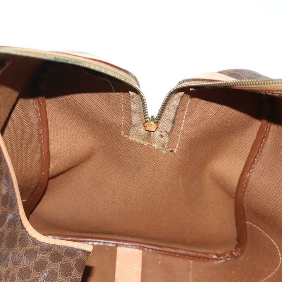 【日本直送】CELINE Macadam帆布波士頓包 PVC皮革 棕色 金色 正品 183666V-26