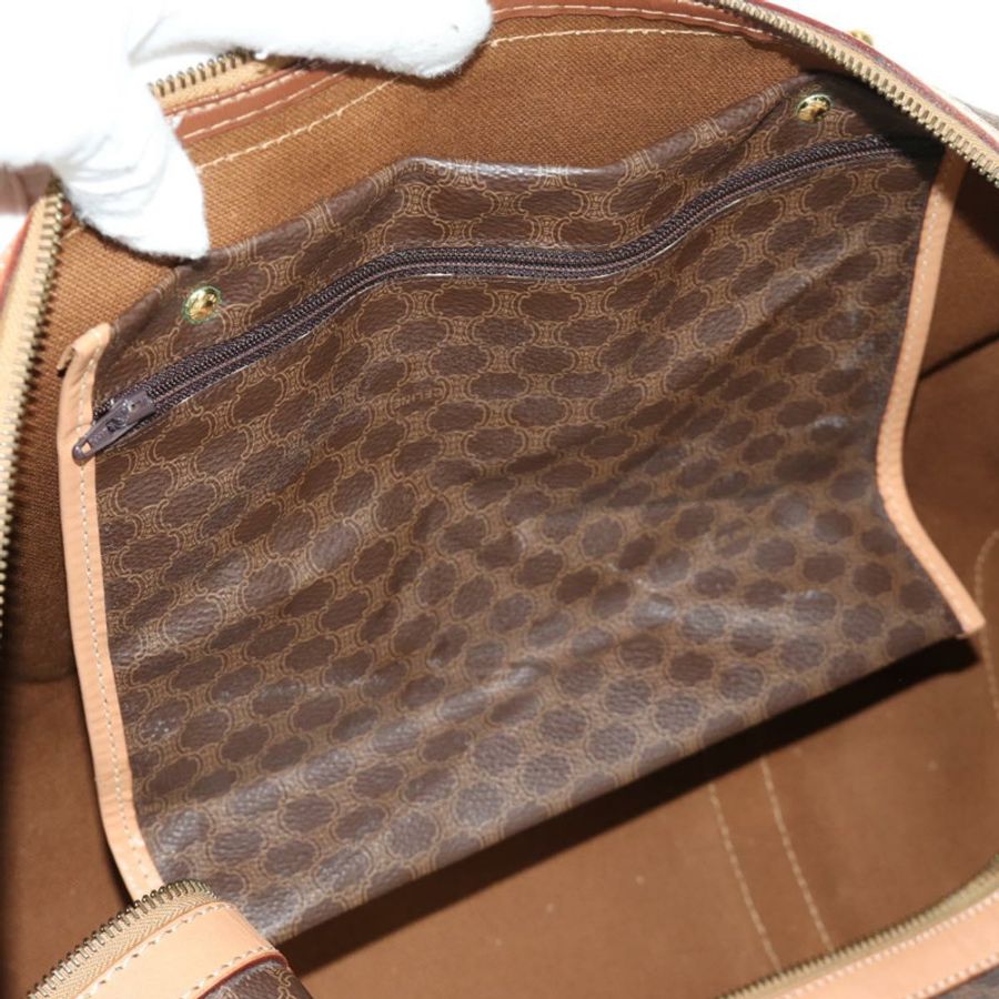 【日本直送】CELINE Macadam帆布波士頓包 PVC皮革 棕色 金色 正品 183666V-27