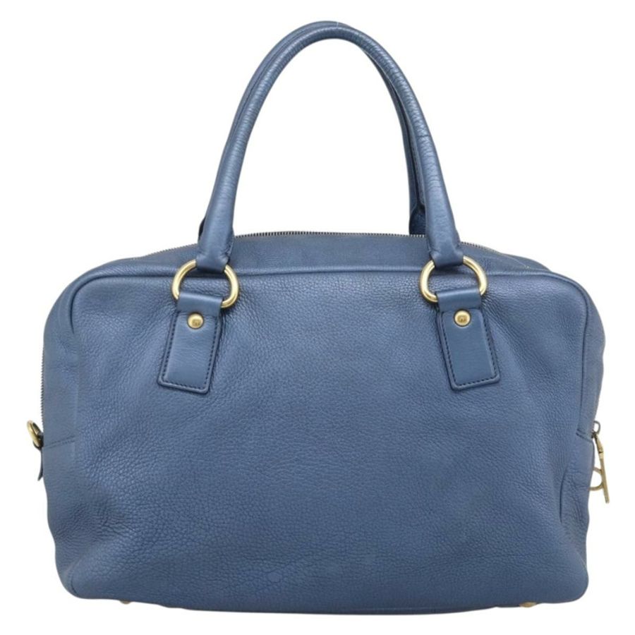 【日本直送】PRADA 手提包 皮革 藍色 金色 正品 183765V-1
