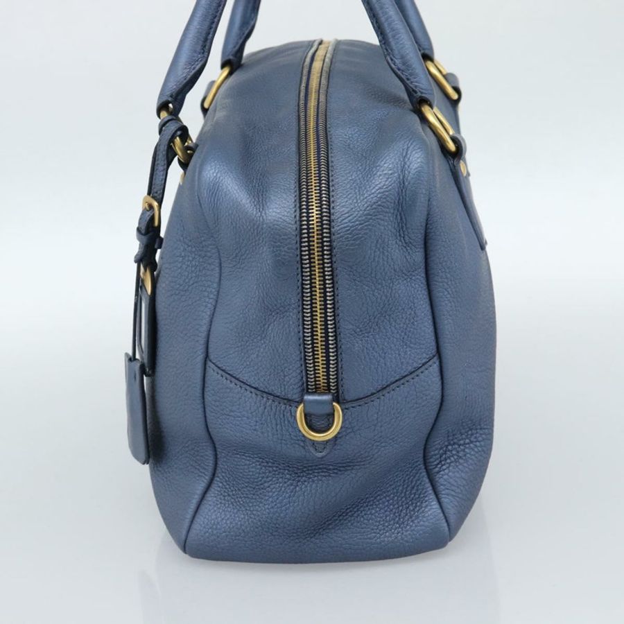 【日本直送】PRADA 手提包 皮革 藍色 金色 正品 183765V-3