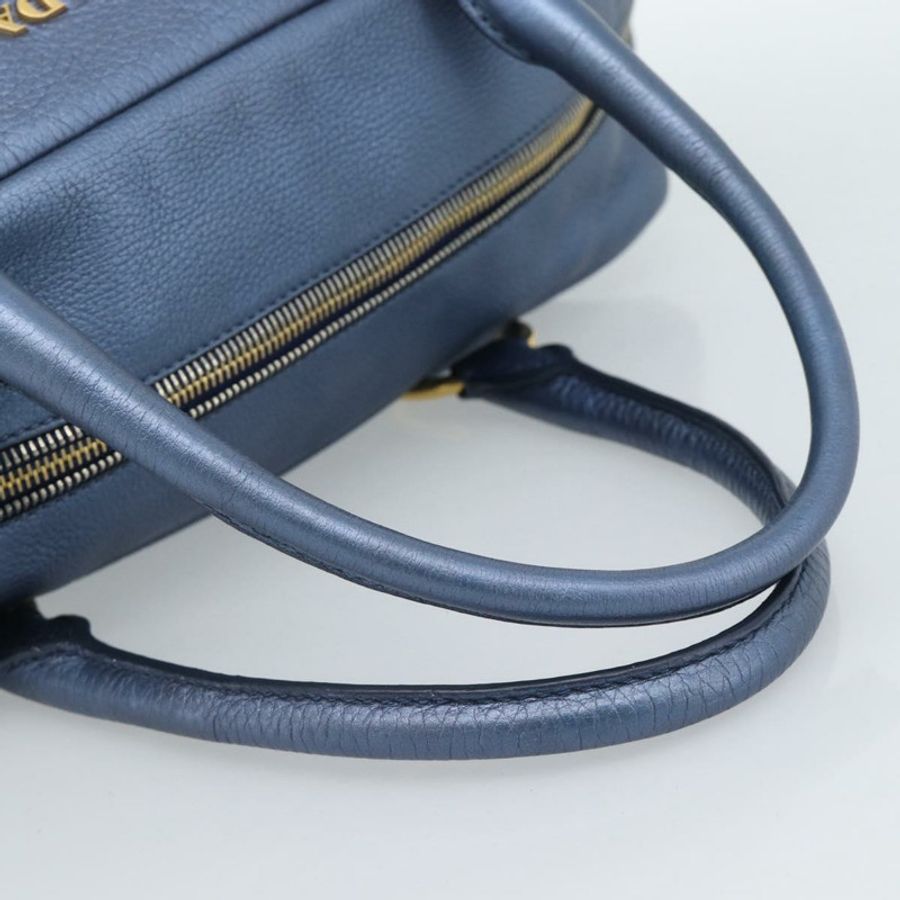 【日本直送】PRADA 手提包 皮革 藍色 金色 正品 183765V-6