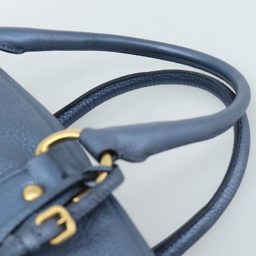 【日本直送】PRADA 手提包 皮革 藍色 金色 正品 183765V-7