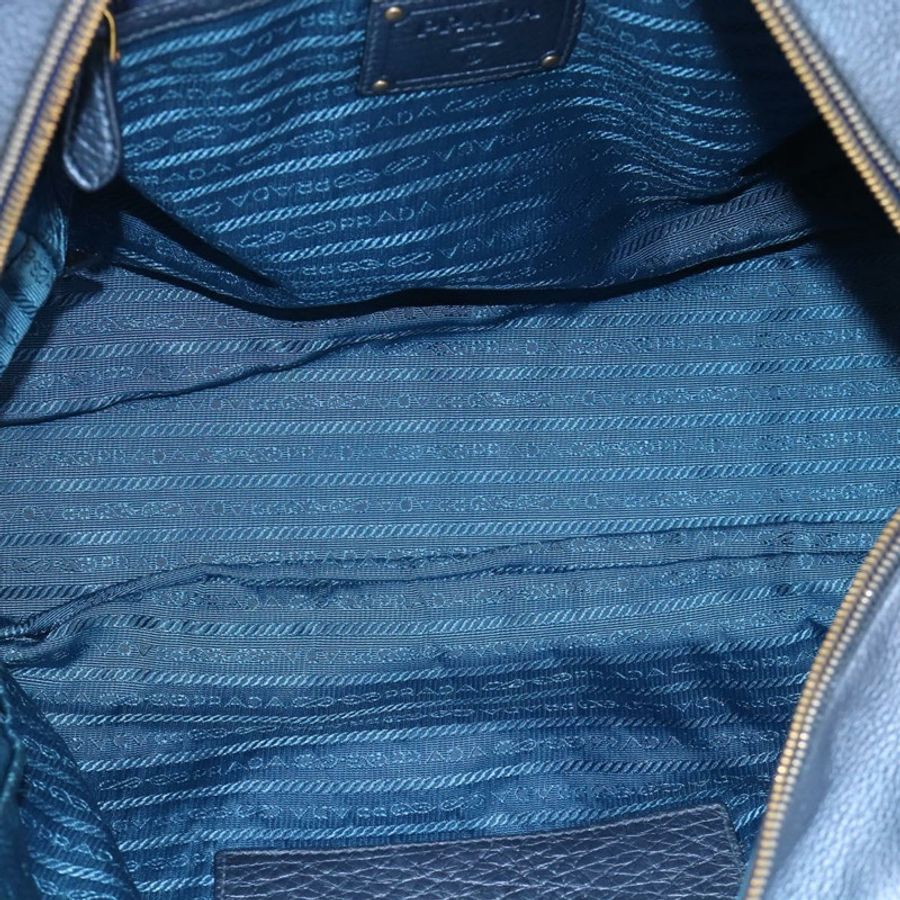 【日本直送】PRADA 手提包 皮革 藍色 金色 正品 183765V-9