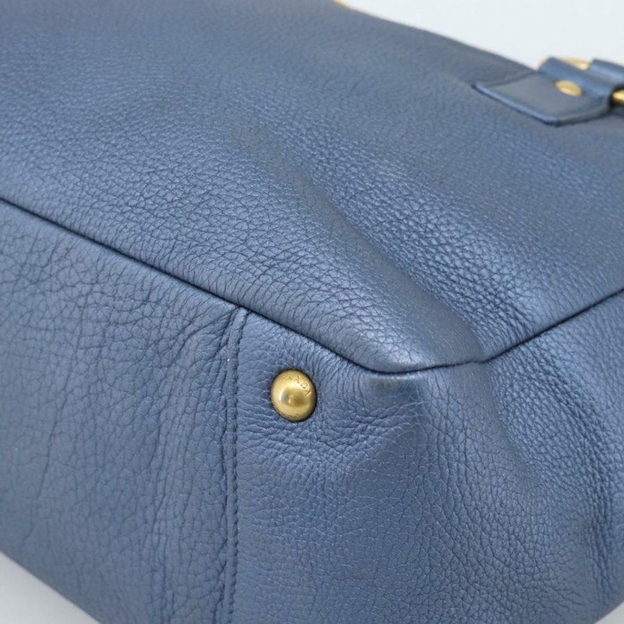【日本直送】PRADA 手提包 皮革 藍色 金色 正品 183765V-13