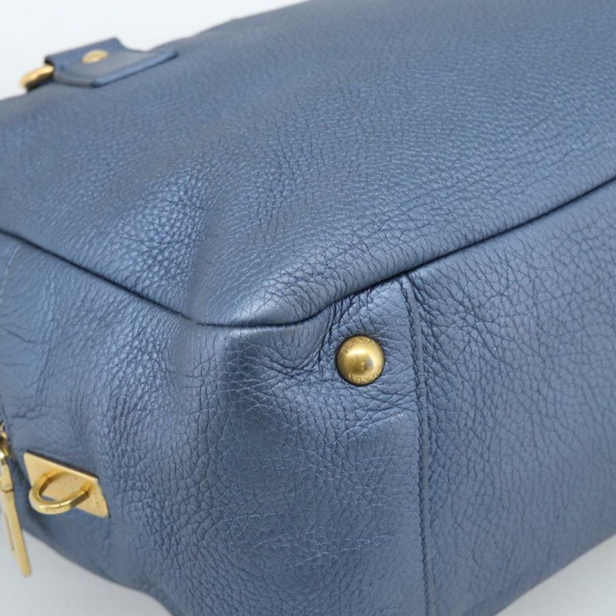 【日本直送】PRADA 手提包 皮革 藍色 金色 正品 183765V-14