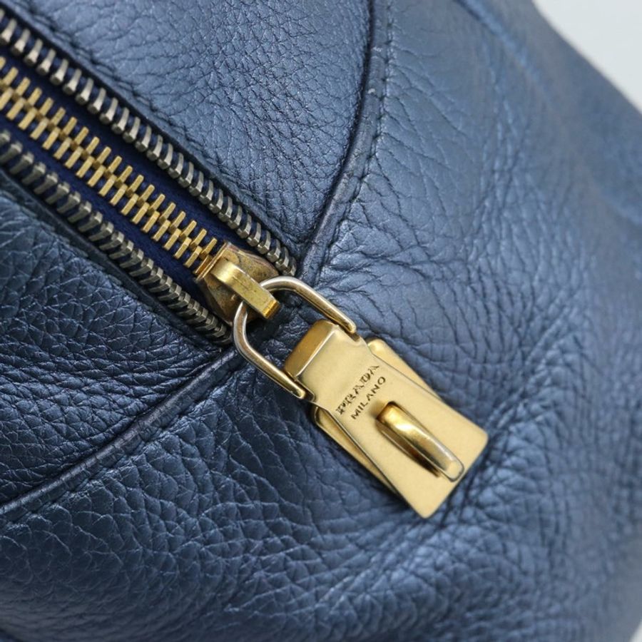 【日本直送】PRADA 手提包 皮革 藍色 金色 正品 183765V-17