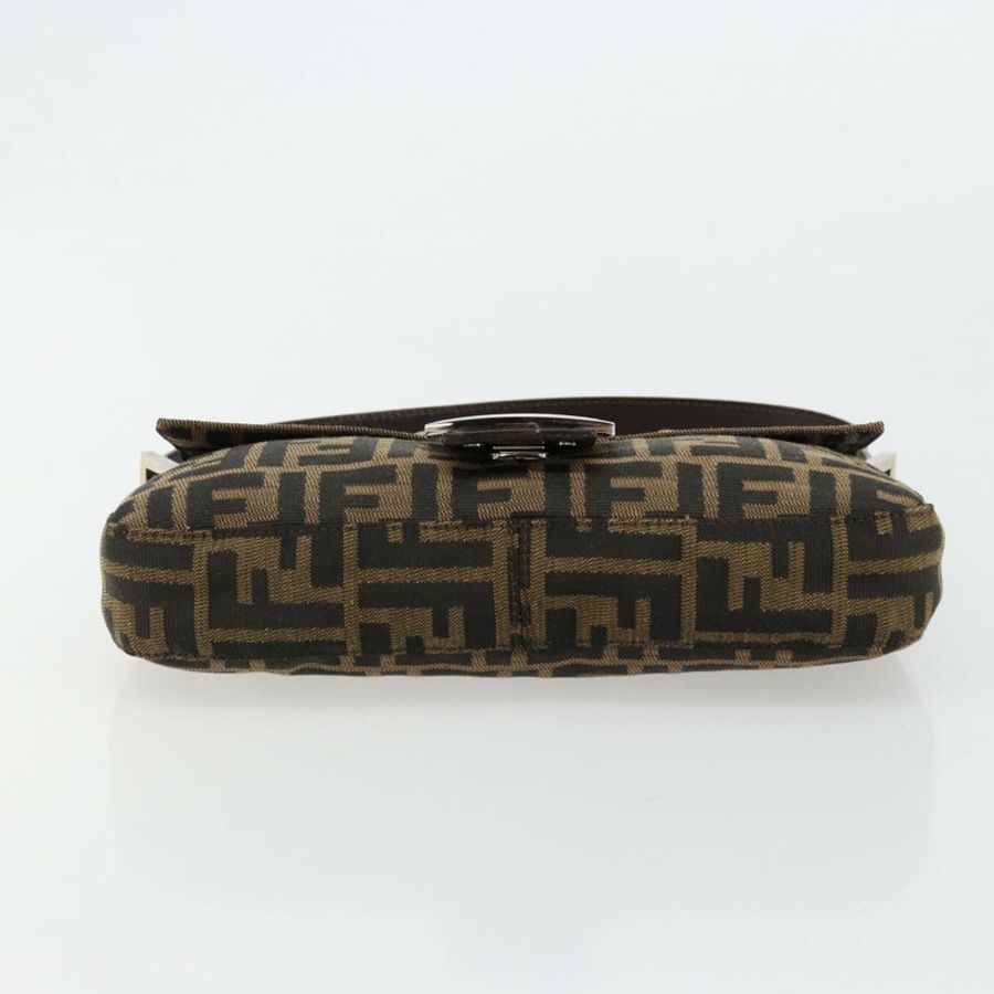 【日本直送】FENDI Zucca帆布Mamma Baguette單肩包 黑色 棕色 銀色 正品 183768SAV-4