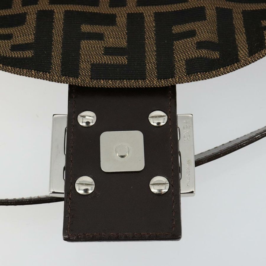 【日本直送】FENDI Zucca帆布Mamma Baguette單肩包 黑色 棕色 銀色 正品 183768SAV-19