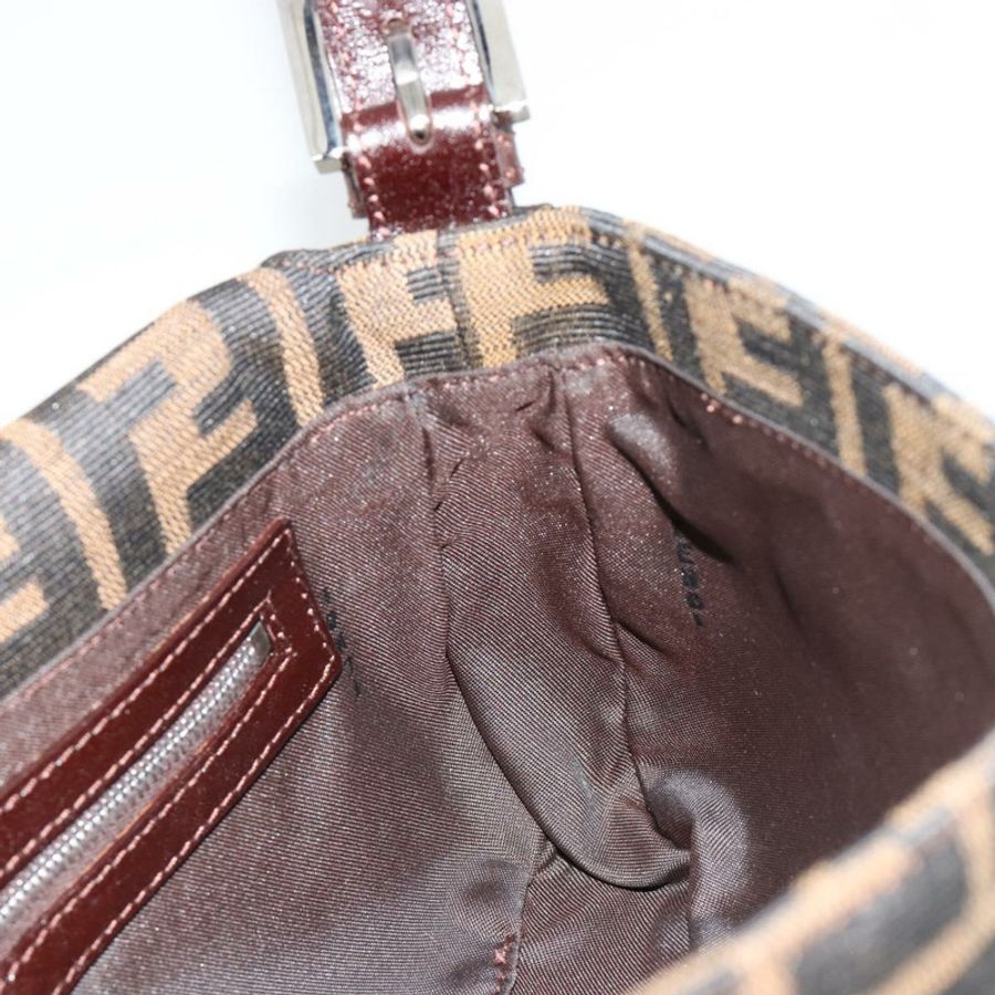 【日本直送】FENDI Zucca帆布Mamma Baguette單肩包 黑色 棕色 銀色 正品 183768SAV-21