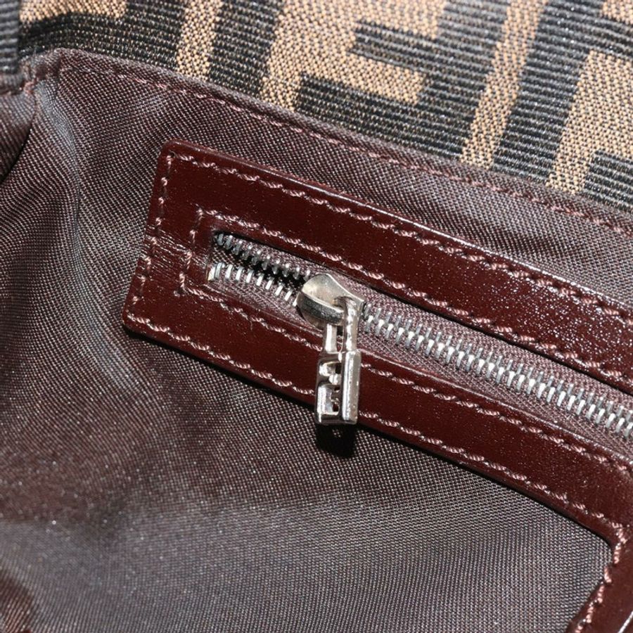 【日本直送】FENDI Zucca帆布Mamma Baguette單肩包 黑色 棕色 銀色 正品 183768SAV-23