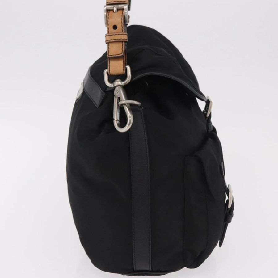【日本直送】PRADA 單肩包 尼龍 黑色 銀色 正品 184177A-3