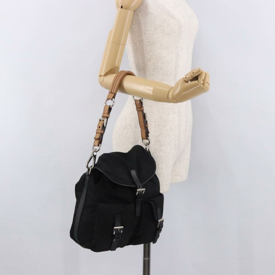 【日本直送】PRADA 單肩包 尼龍 黑色 銀色 正品 184177A-27