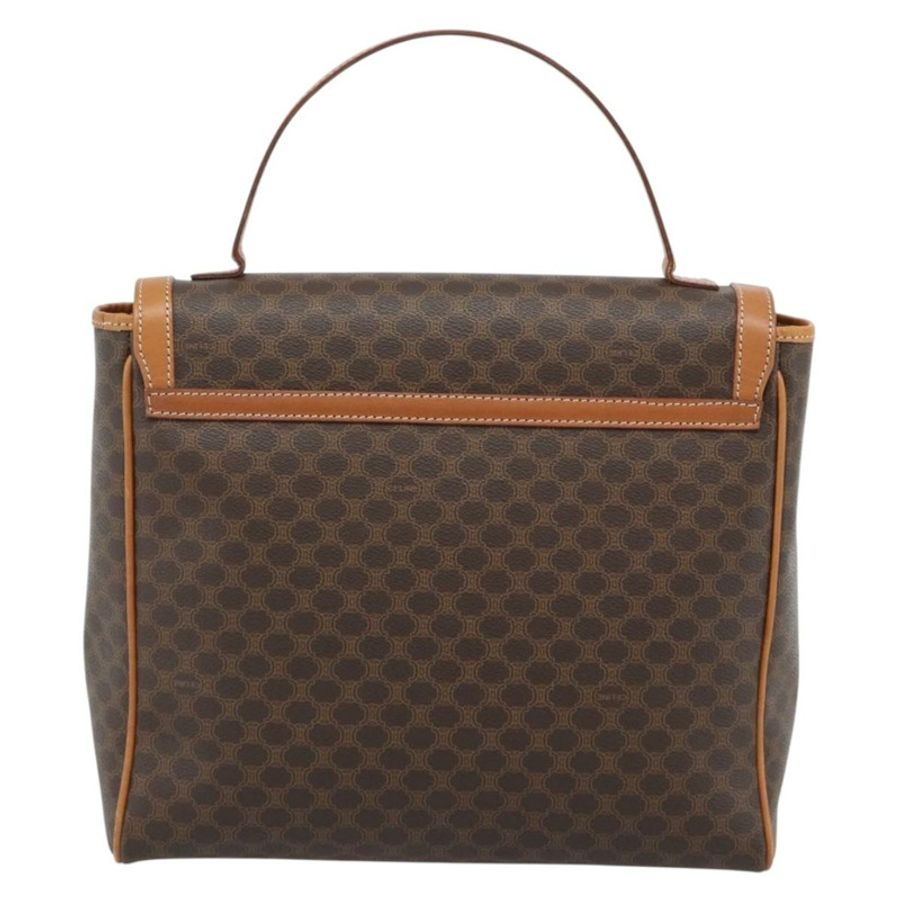 【日本直送】CELINE Macadam帆布手提包 PVC皮革 棕色 金色 正品 183052V-1