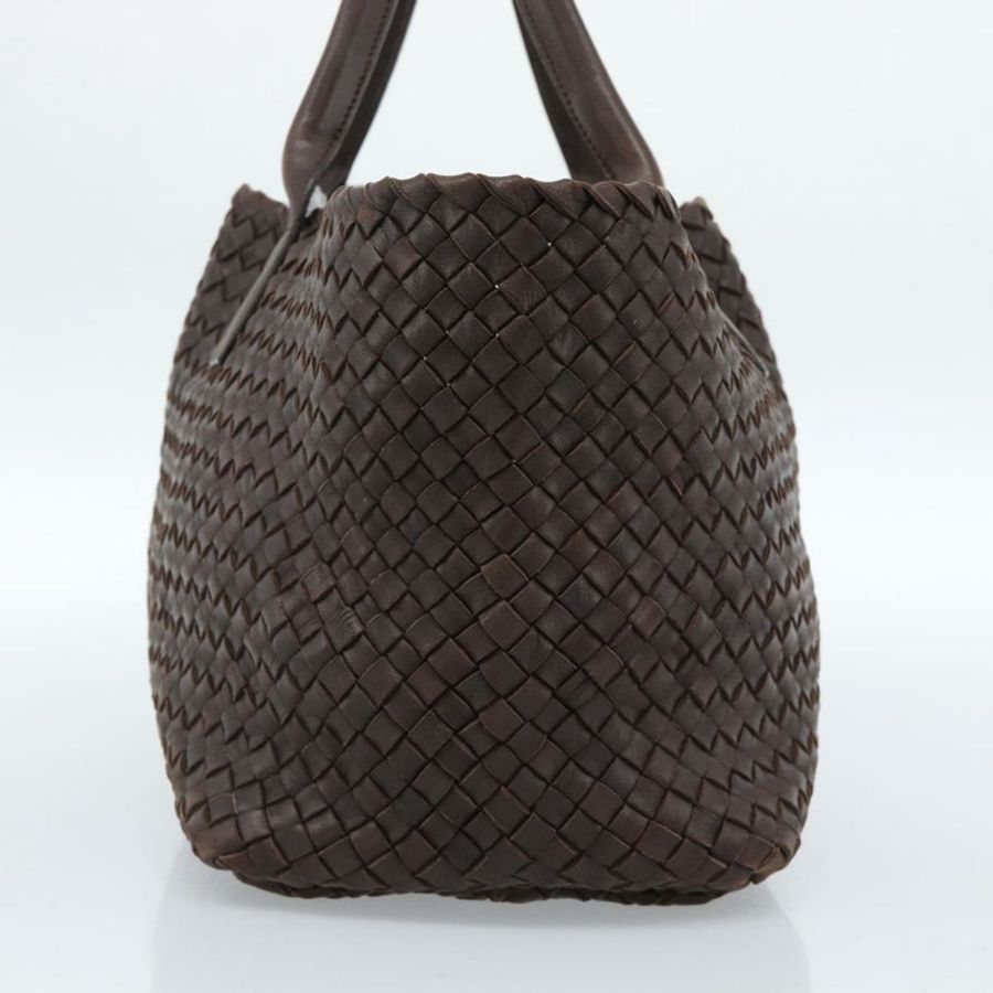 【日本直送】BOTTEGA VENETA INTRECCIATO Cabas MM 手提包 皮革 棕色 金色 正品 183710V-3