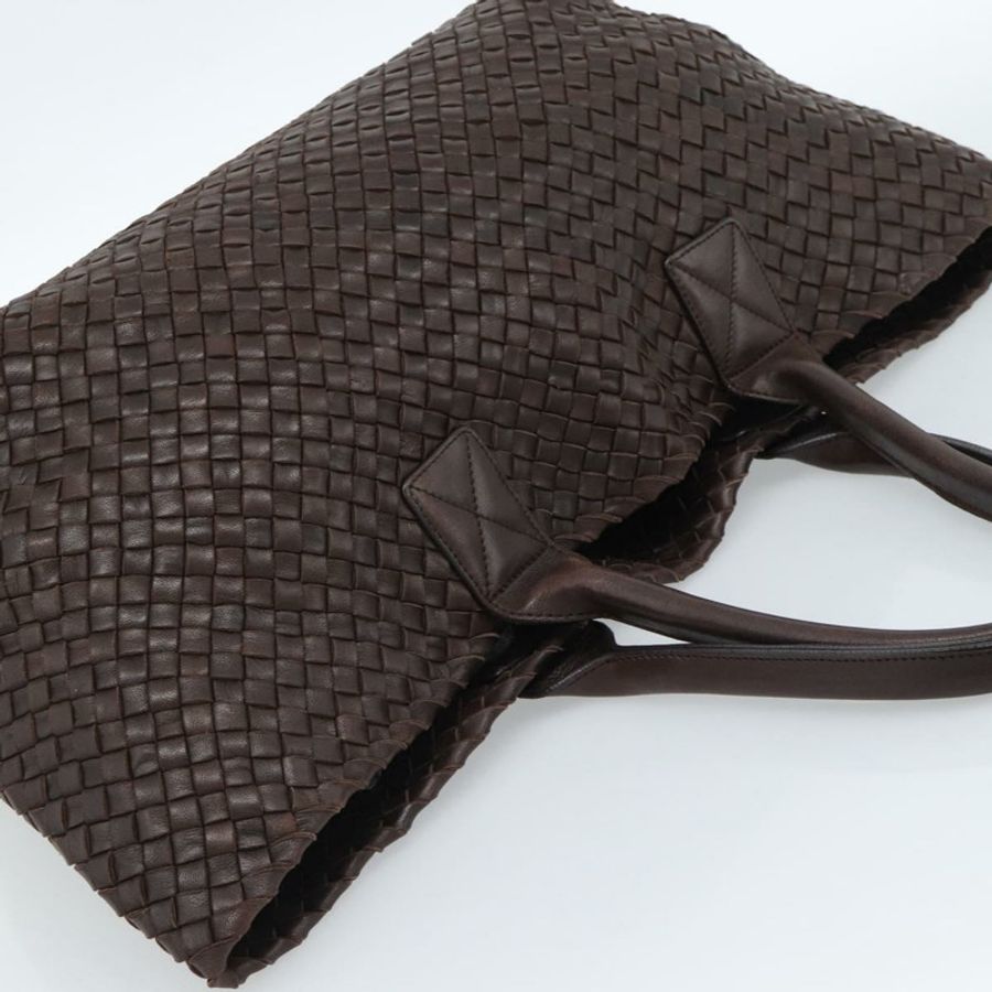 【日本直送】BOTTEGA VENETA INTRECCIATO Cabas MM 手提包 皮革 棕色 金色 正品 183710V-5