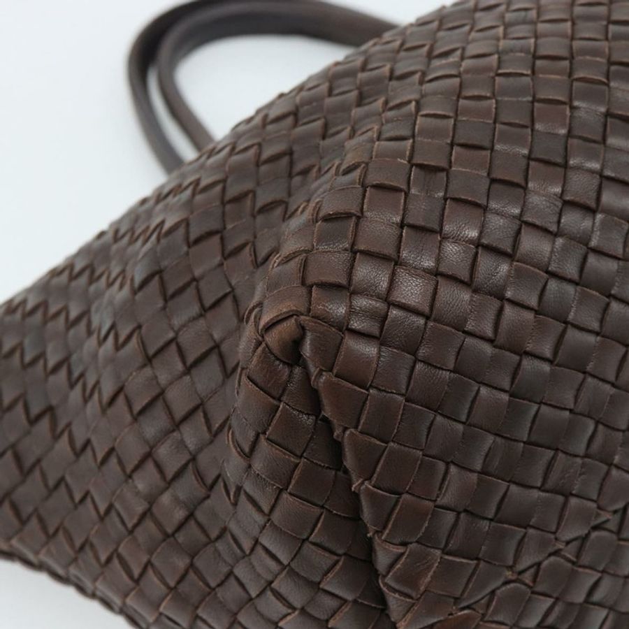 【日本直送】BOTTEGA VENETA INTRECCIATO Cabas MM 手提包 皮革 棕色 金色 正品 183710V-13