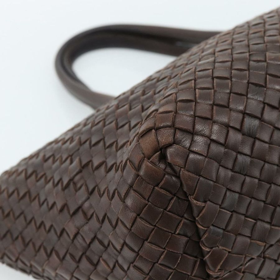 【日本直送】BOTTEGA VENETA INTRECCIATO Cabas MM 手提包 皮革 棕色 金色 正品 183710V-15
