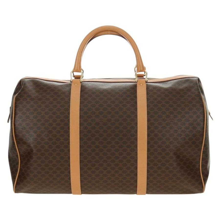 【日本直送】CELINE Macadam帆布波士頓包 PVC皮革 棕色 金色 正品 183419V-1