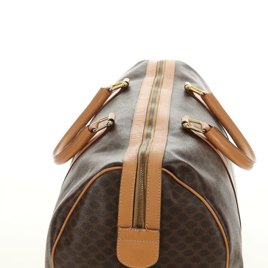 【日本直送】CELINE Macadam帆布波士頓包 PVC皮革 棕色 金色 正品 183419V-6