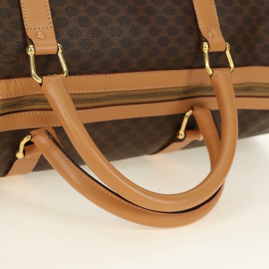 【日本直送】CELINE Macadam帆布波士頓包 PVC皮革 棕色 金色 正品 183419V-7