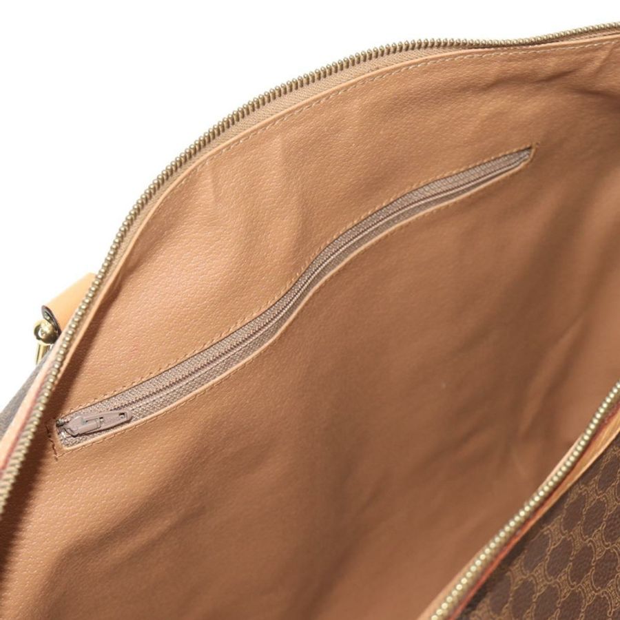 【日本直送】CELINE Macadam帆布波士頓包 PVC皮革 棕色 金色 正品 183419V-10