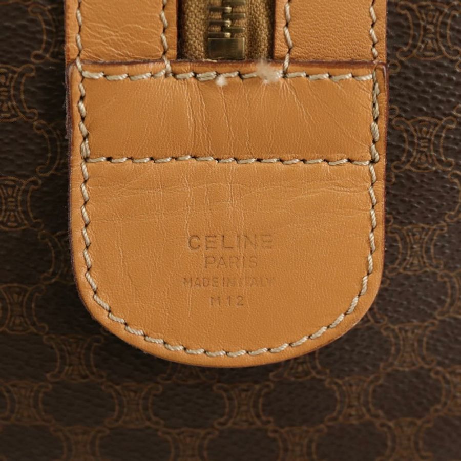 【日本直送】CELINE Macadam帆布波士頓包 PVC皮革 棕色 金色 正品 183419V-11
