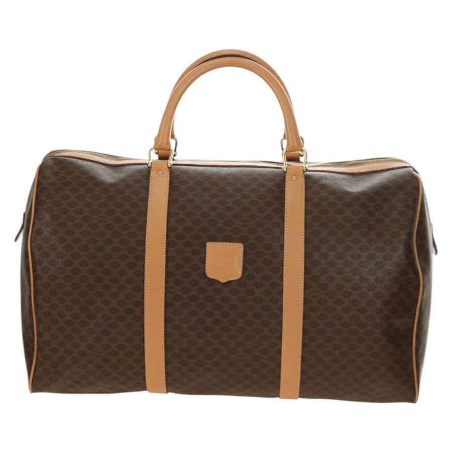 【日本直送】CELINE Macadam帆布波士頓包 PVC皮革 棕色 金色 正品 183419V-12