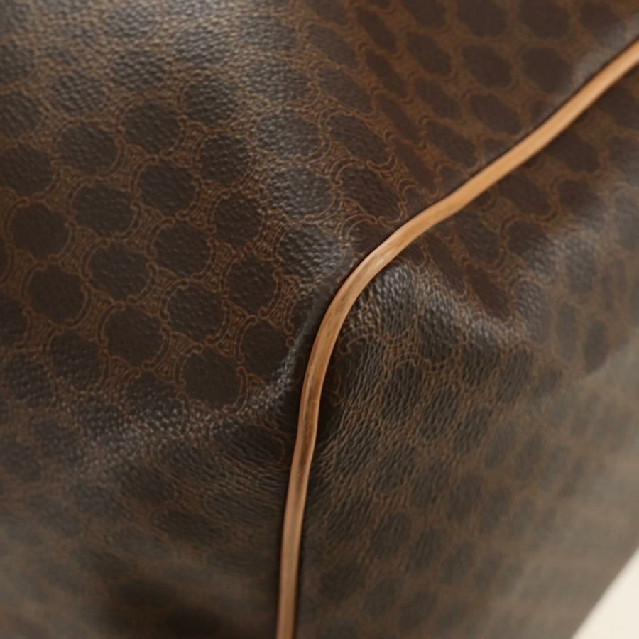 【日本直送】CELINE Macadam帆布波士頓包 PVC皮革 棕色 金色 正品 183419V-16