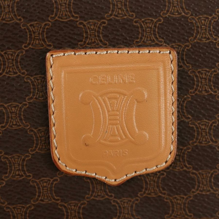 【日本直送】CELINE Macadam帆布波士頓包 PVC皮革 棕色 金色 正品 183419V-17
