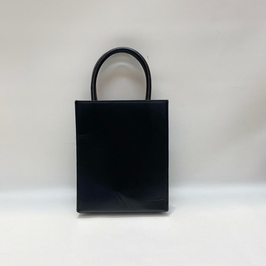 LOEWE罗意威Standard A5 Tote经典logo压纹全黑油亮牛皮迷你琴谱包21×17×6-1