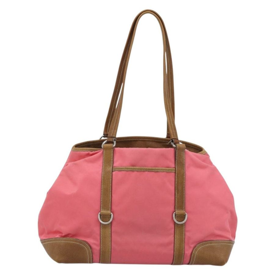 【日本直送】PRADA 手提包 皮革尼龍 粉紅色 銀色 正品 183896V-1