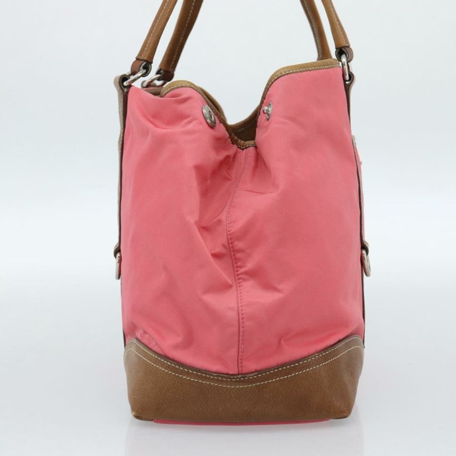 【日本直送】PRADA 手提包 皮革尼龍 粉紅色 銀色 正品 183896V-2
