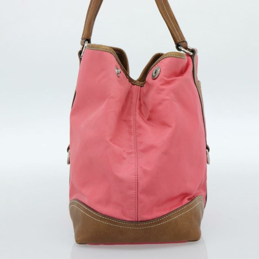 【日本直送】PRADA 手提包 皮革尼龍 粉紅色 銀色 正品 183896V-3