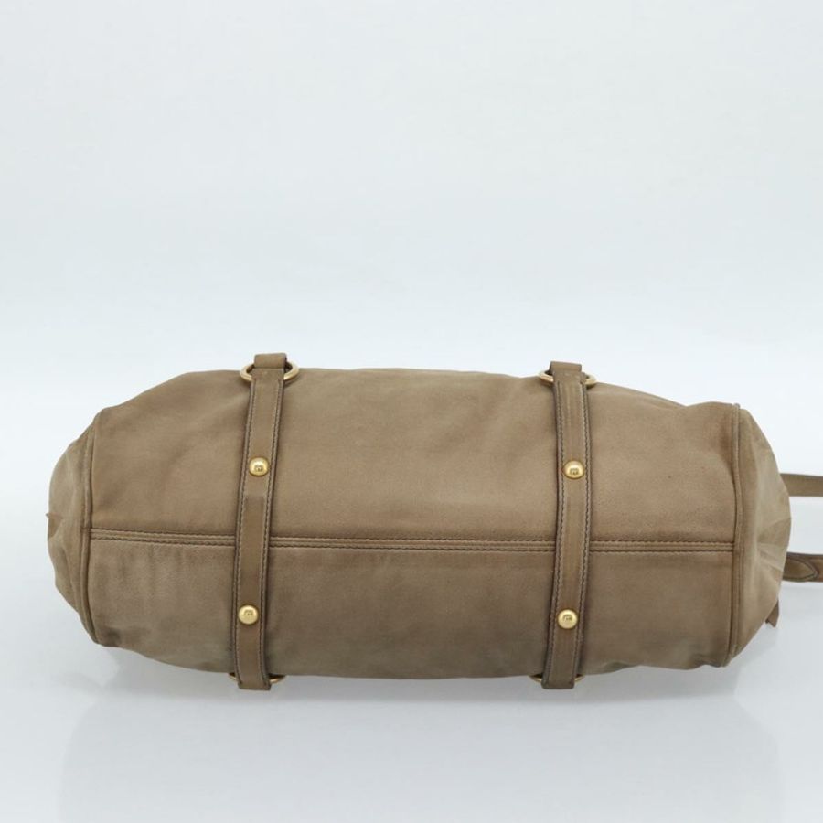 【日本直送】Miu Miu 麂皮手提包 2way Beige Gold Auth 183865V-4