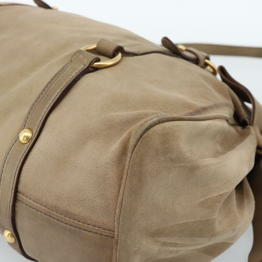 【日本直送】Miu Miu 麂皮手提包 2way Beige Gold Auth 183865V-8