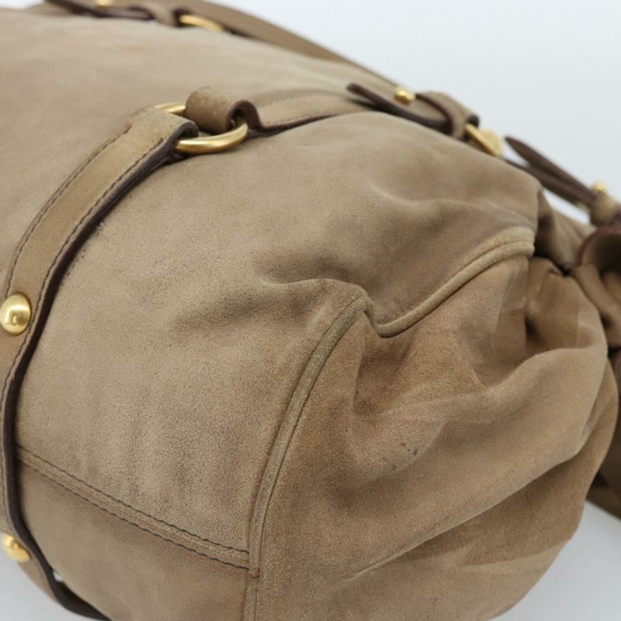 【日本直送】Miu Miu 麂皮手提包 2way Beige Gold Auth 183865V-16