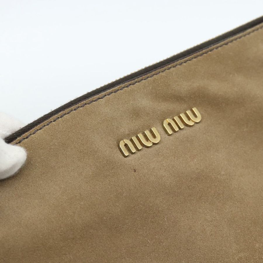 【日本直送】Miu Miu 麂皮手提包 2way Beige Gold Auth 183865V-19