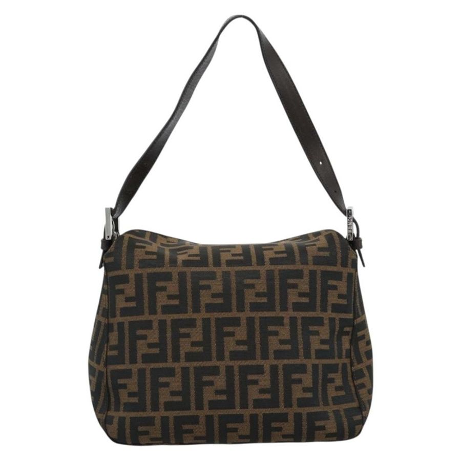 【日本直送】FENDI Zucca帆布Mamma Baguette單肩包,黑色、棕色、銀色,正品,貨號183887SAM-1