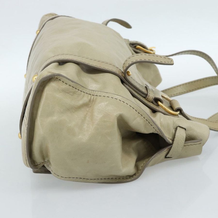 【日本直送】Miu Miu 手提包 皮革 綠色 金色 正品 183837SAM-3