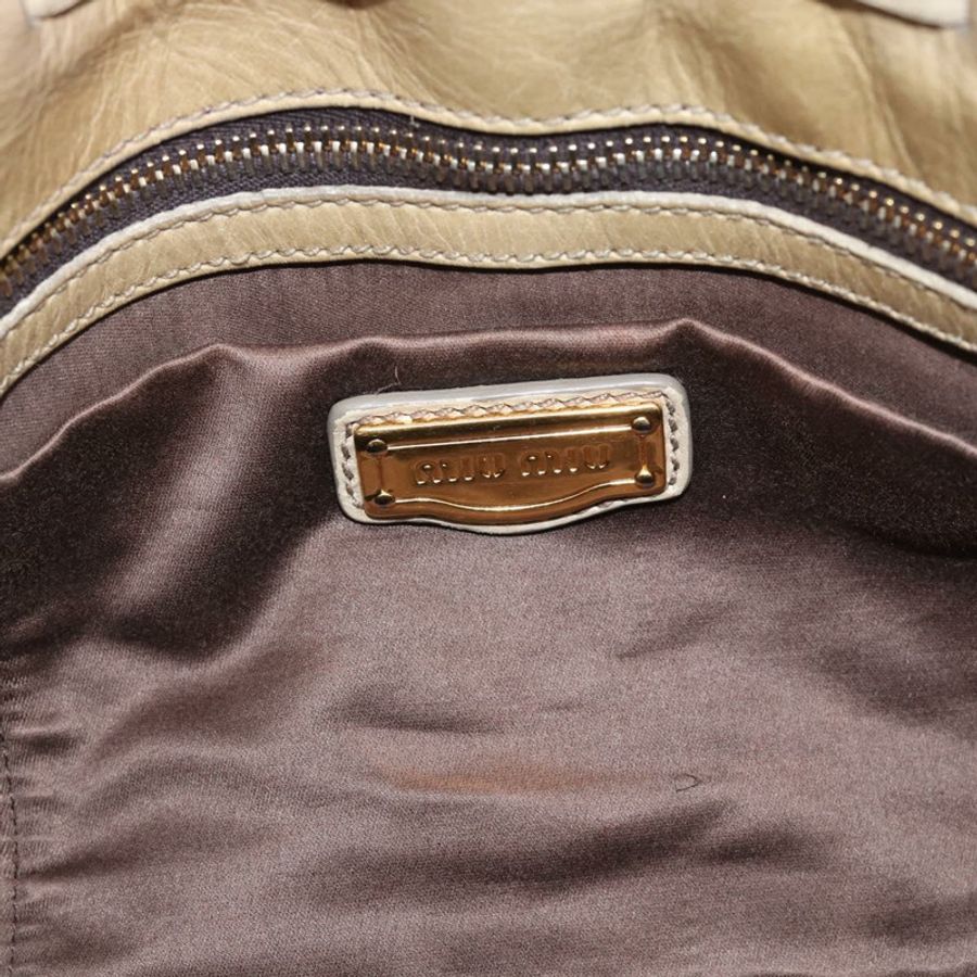 【日本直送】Miu Miu 手提包 皮革 綠色 金色 正品 183837SAM-9