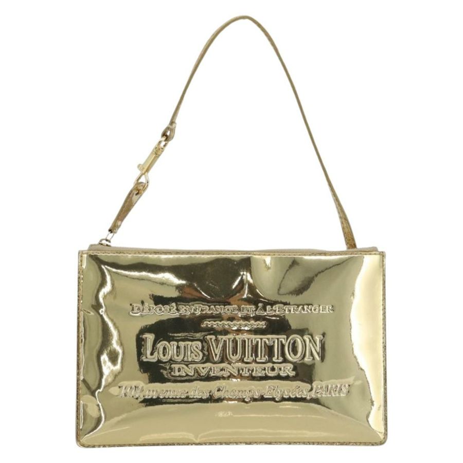 【日本直送】路易威登 Monogram Miroir Pochette Plat 手拿包金色 M95278 正品 183739V-12