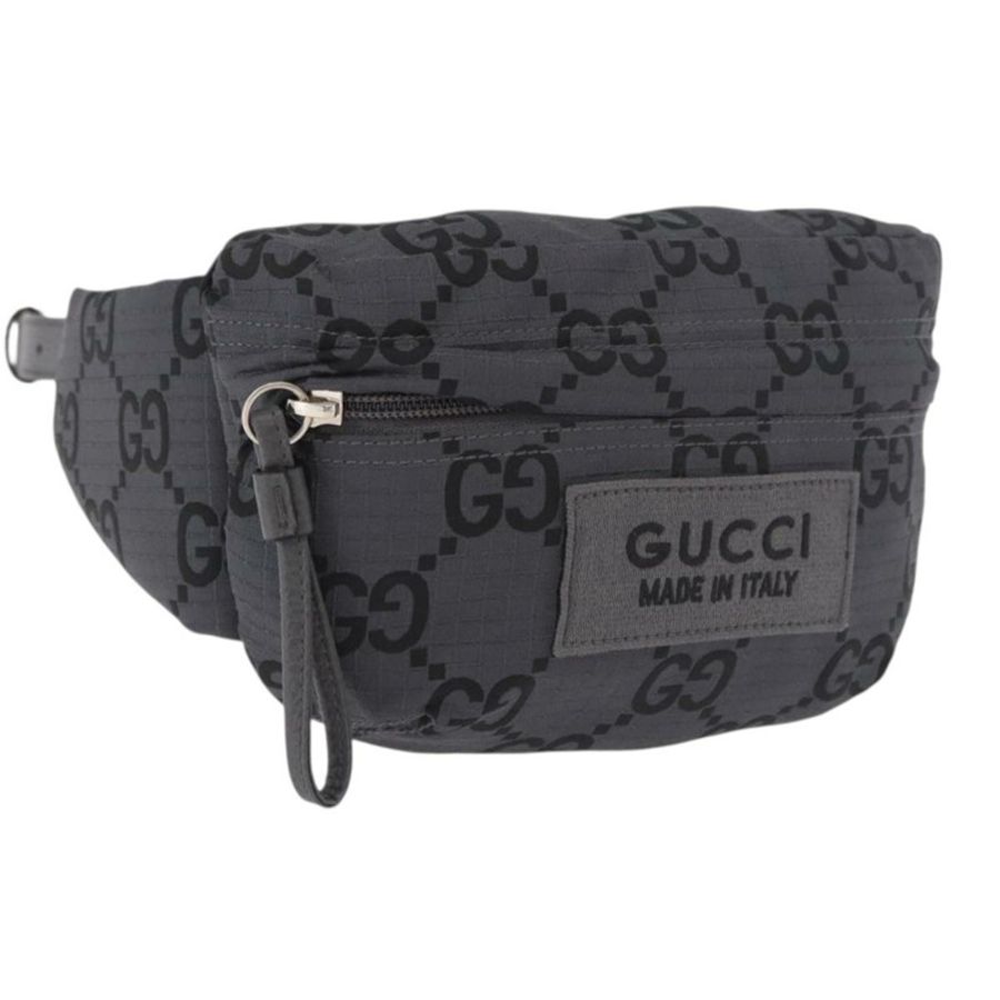 【日本直送】GUCCI GG帆布腰包 灰色/銀色 767934 正品 183092M-0