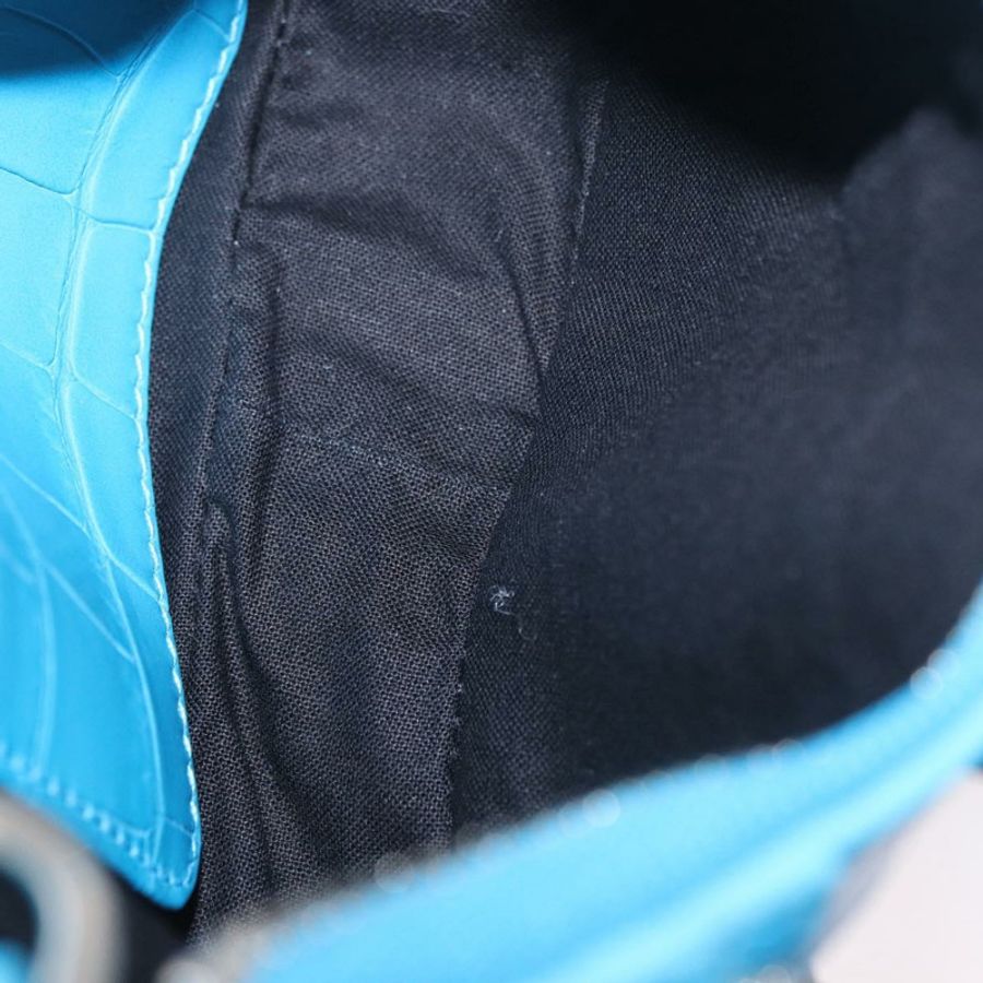 【日本直送】BALENCIAGA 鏈條 Lucagol 迷你包 皮革 2way 藍色 銀色 695814 正品 183060M-9