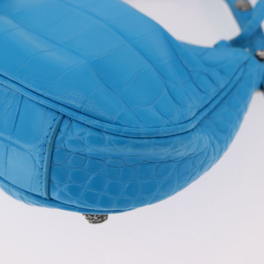 【日本直送】BALENCIAGA 鏈條 Lucagol 迷你包 皮革 2way 藍色 銀色 695814 正品 183060M-18