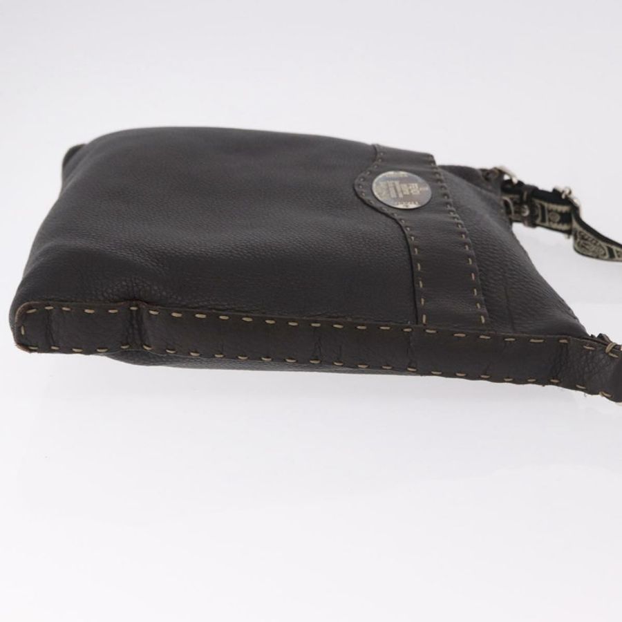【日本直送】FENDI Celeria 單肩包,黑色銀色皮革,正品編號 183899A-2