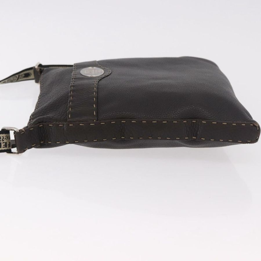 【日本直送】FENDI Celeria 單肩包,黑色銀色皮革,正品編號 183899A-3