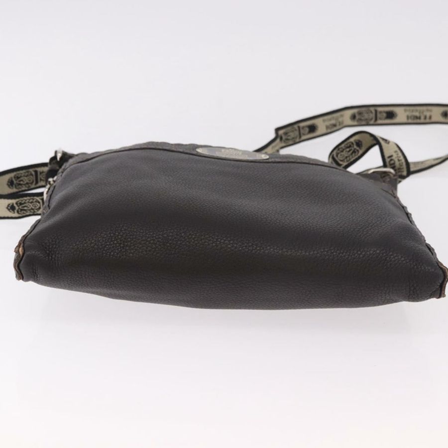 【日本直送】FENDI Celeria 單肩包,黑色銀色皮革,正品編號 183899A-4
