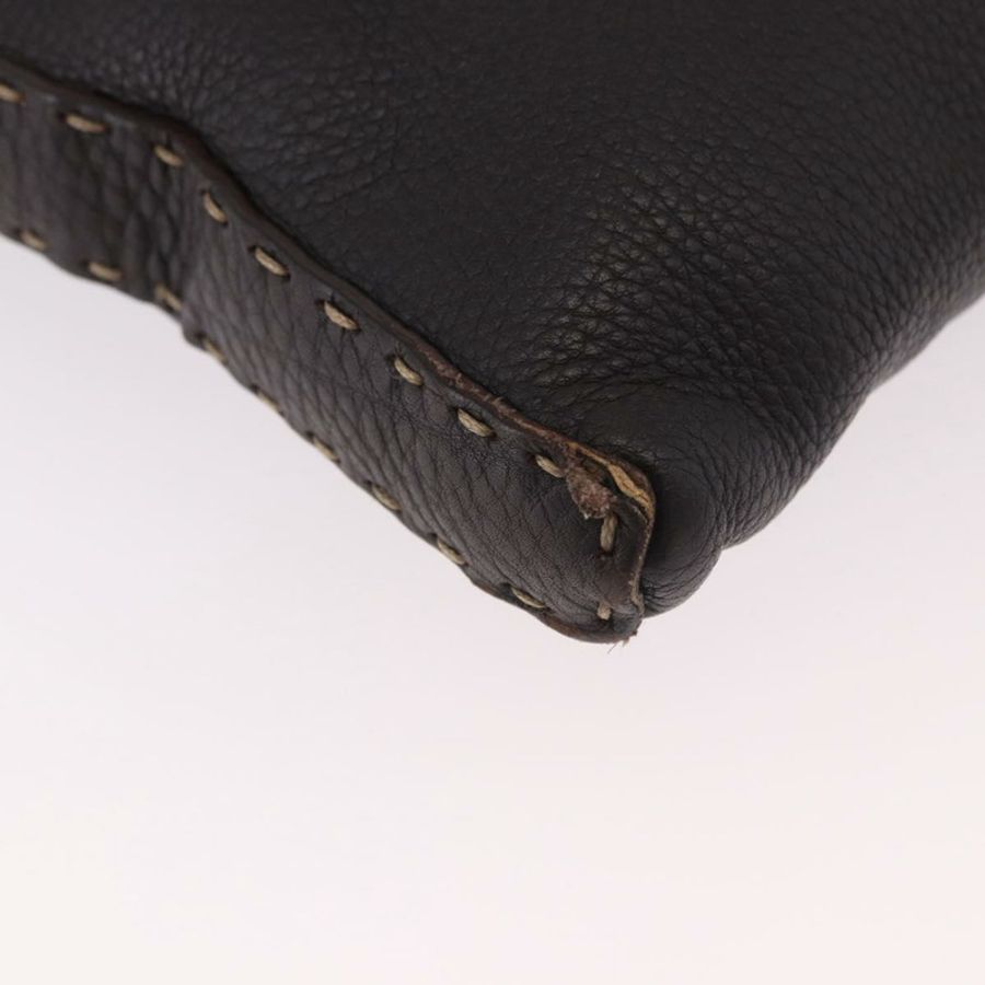 【日本直送】FENDI Celeria 單肩包,黑色銀色皮革,正品編號 183899A-8
